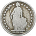 Schweiz, Franc, 1880, Bern, VF(30-35), Silver, KM:24