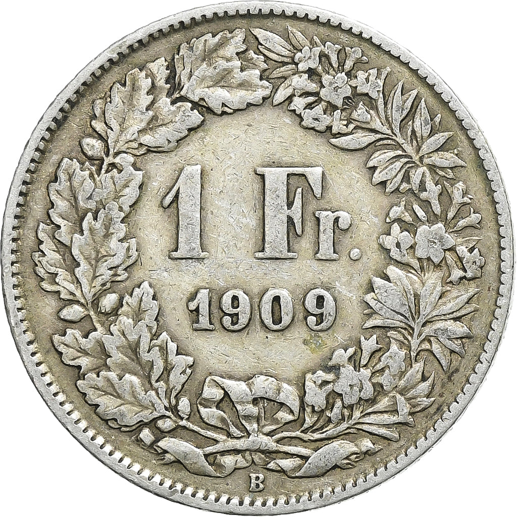 Switzerland, Franc, 1909, Bern, EF(40-45), Silver, KM:24
