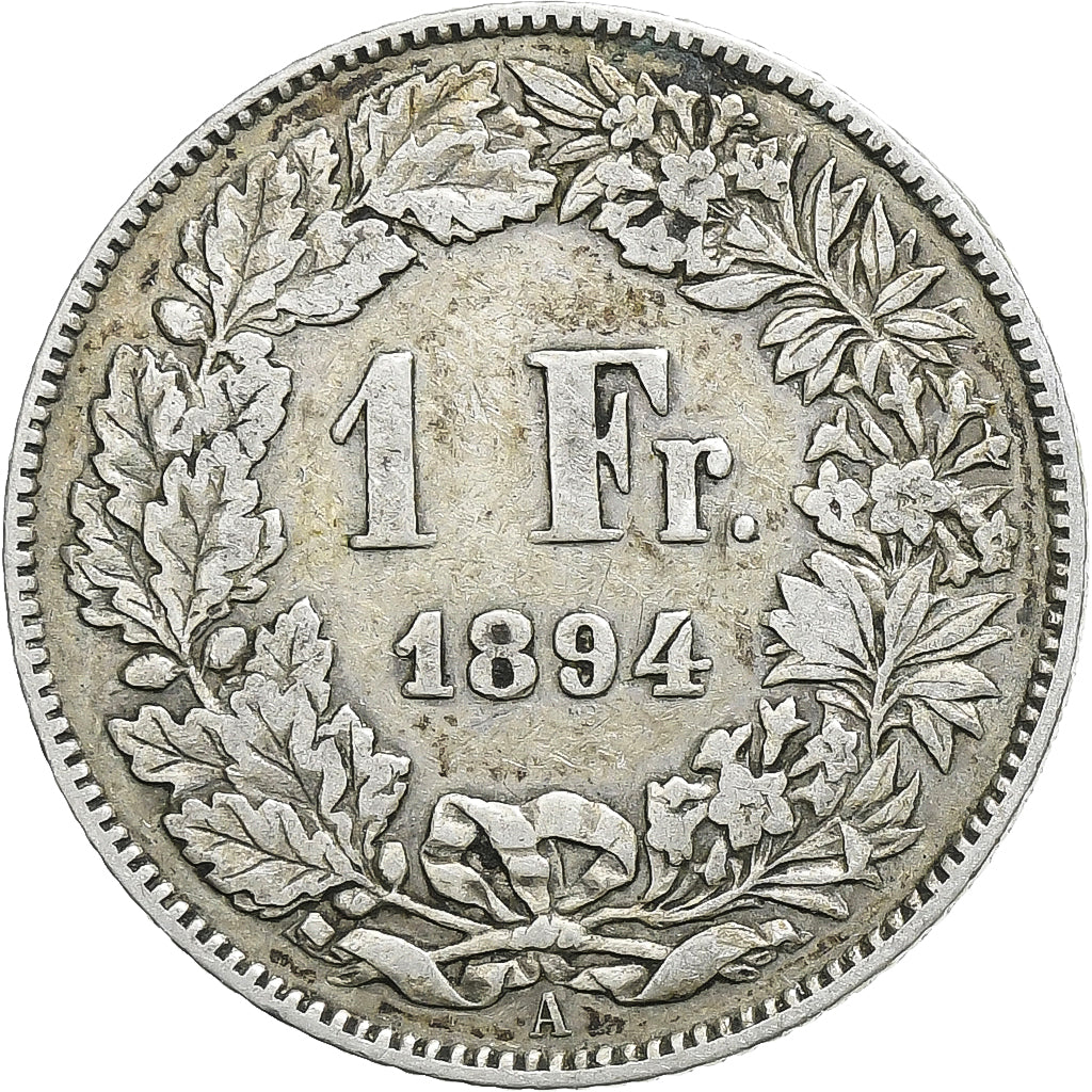 Coin, Switzerland, Franc, 1894, Bern, VF(20-25), Silver, KM:24
