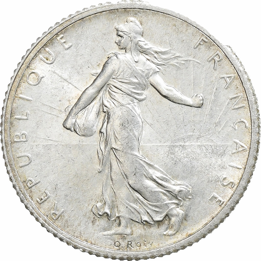 France, Franc, Semeuse, 1916, Paris, Silver, MS(60-62), Gadoury:467, KM:844.1