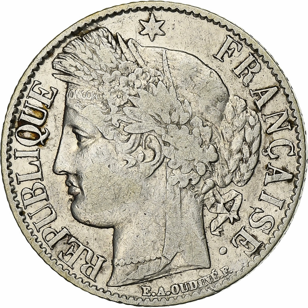 France, Cérès, Franc, 1888, Paris, VF(30-35), Silver, KM:822.1, Gadoury:465a