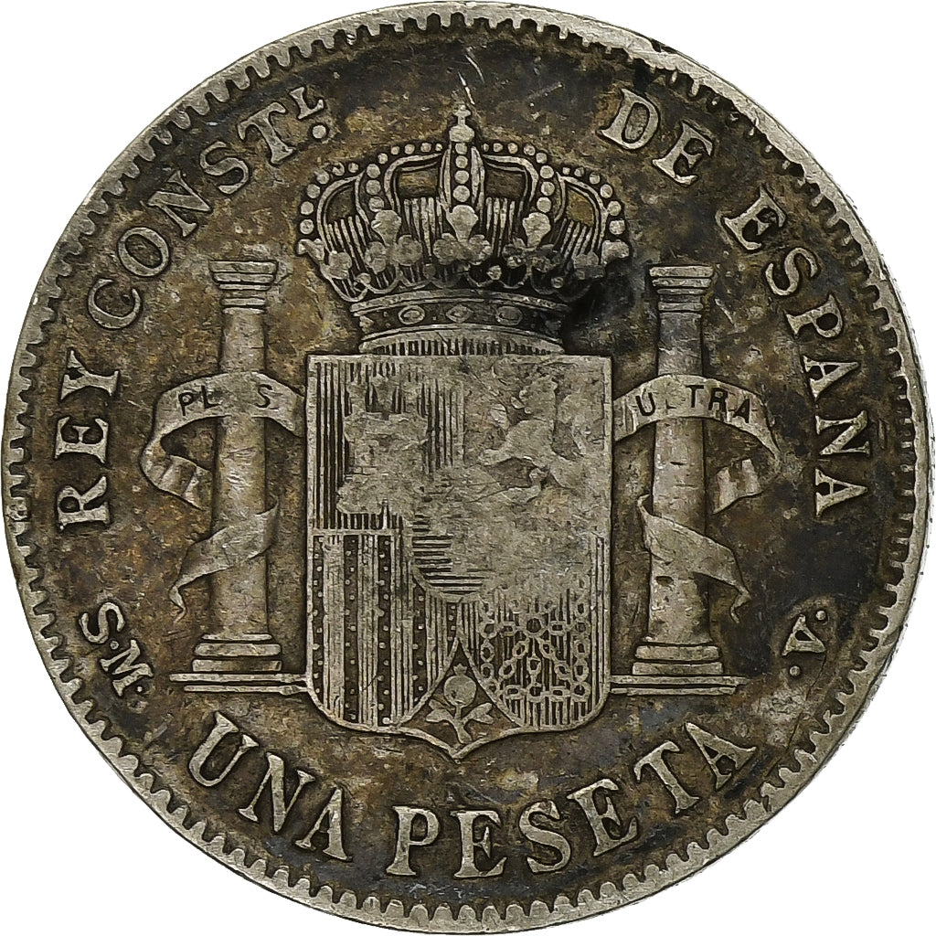 Spanje, Alfonso XIII, Peseta, 1900, Valencia, Zilver, FR+, KM:706