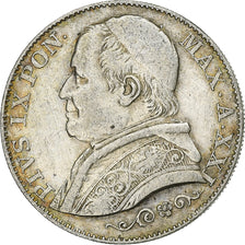 ITALIAN STATES, PAPAL STATES, Pius IX, 2 Lire, 1866, Rome, Silver, EF(40-45)