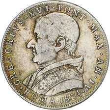 ITALIAN STATES, 30 Baiocchi, 1834, Rome, VATICAN et Etats pontificaux, Silver