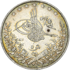 Egypt, Abdul Hamid II, 5 Qirsh, 1906, Silver, MS(60-62), KM:294