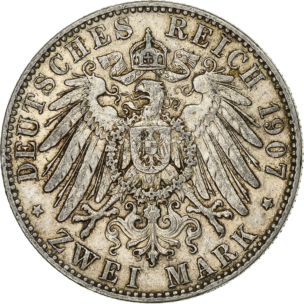 Coin, German States, SAXONY-ALBERTINE, Friedrich August III, 2 Mark, 1907