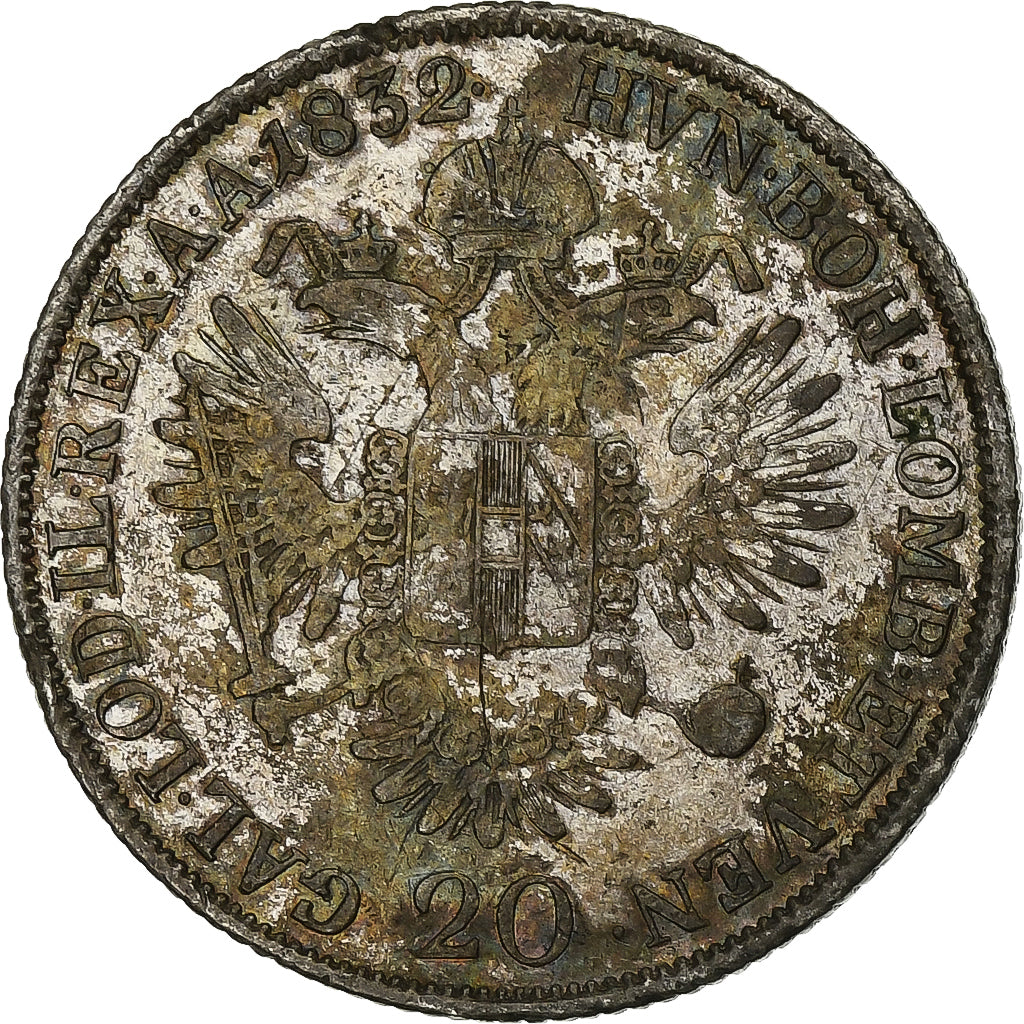 Austria, Franz II (I), 20 Kreuzer, 1832, Milan, Silver, VF(30-35), KM:2147