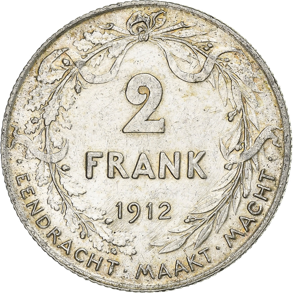 Belgium, Albert I, 2 Francs, 2 Frank, 1912, Silver, AU(50-53), KM:75
