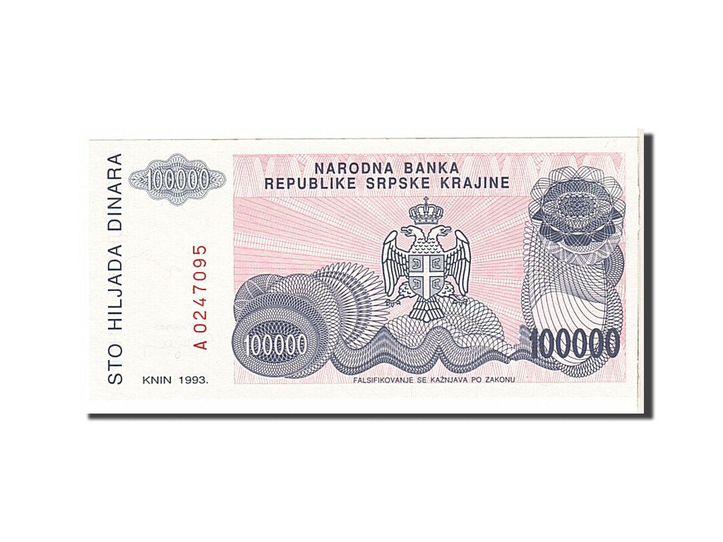 Banknote, Croatia, 100,000 Dinara, 1993, KM:R22a, UNC(63)