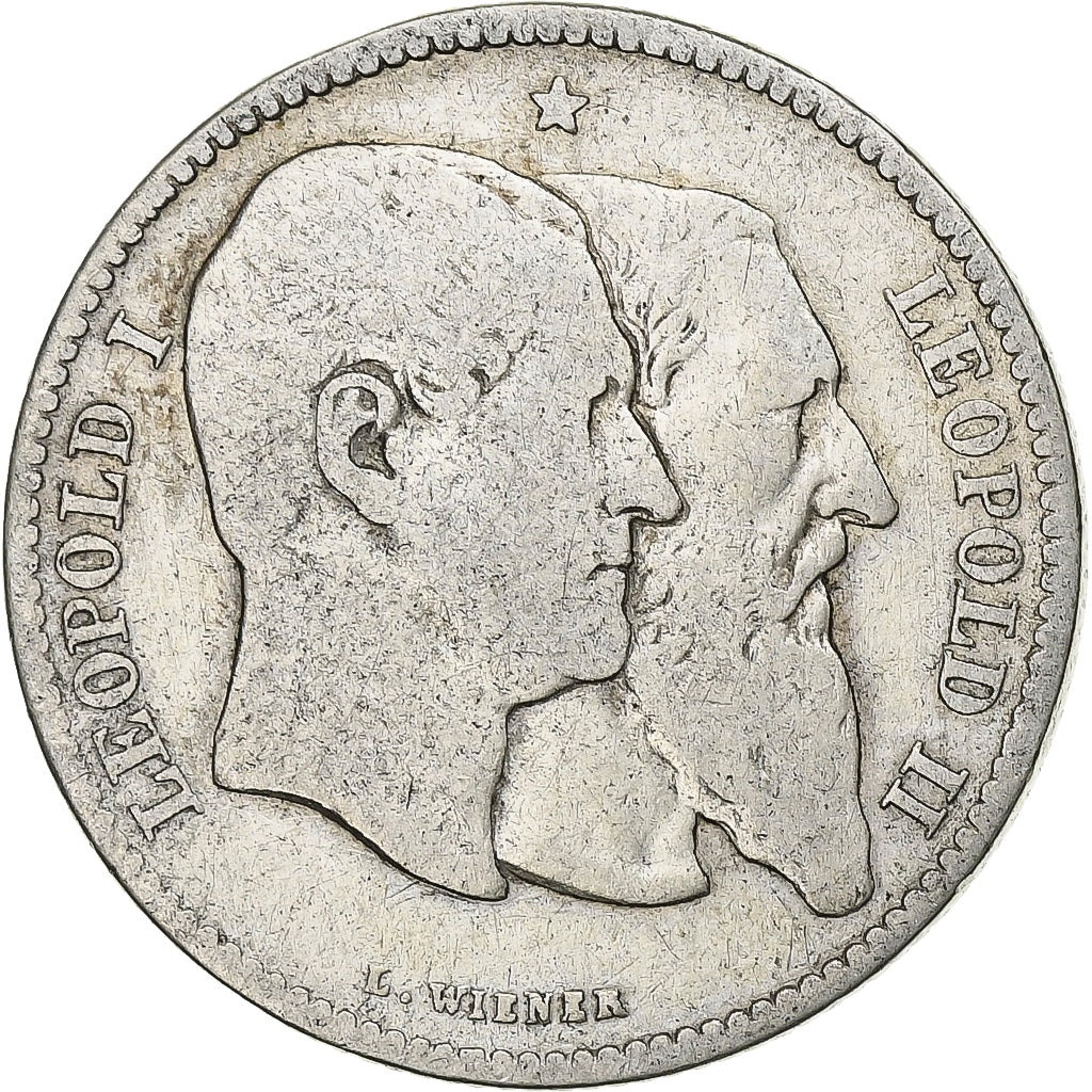 Münze, Belgien, Leopold II, 2 Francs, 2 Frank, 1880, SGE+, Silber, KM:39