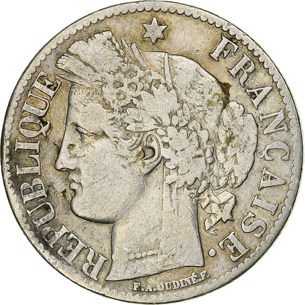 Frankreich, Cérès, 2 Francs, 1871, Paris, S+, Silber, KM:817.1