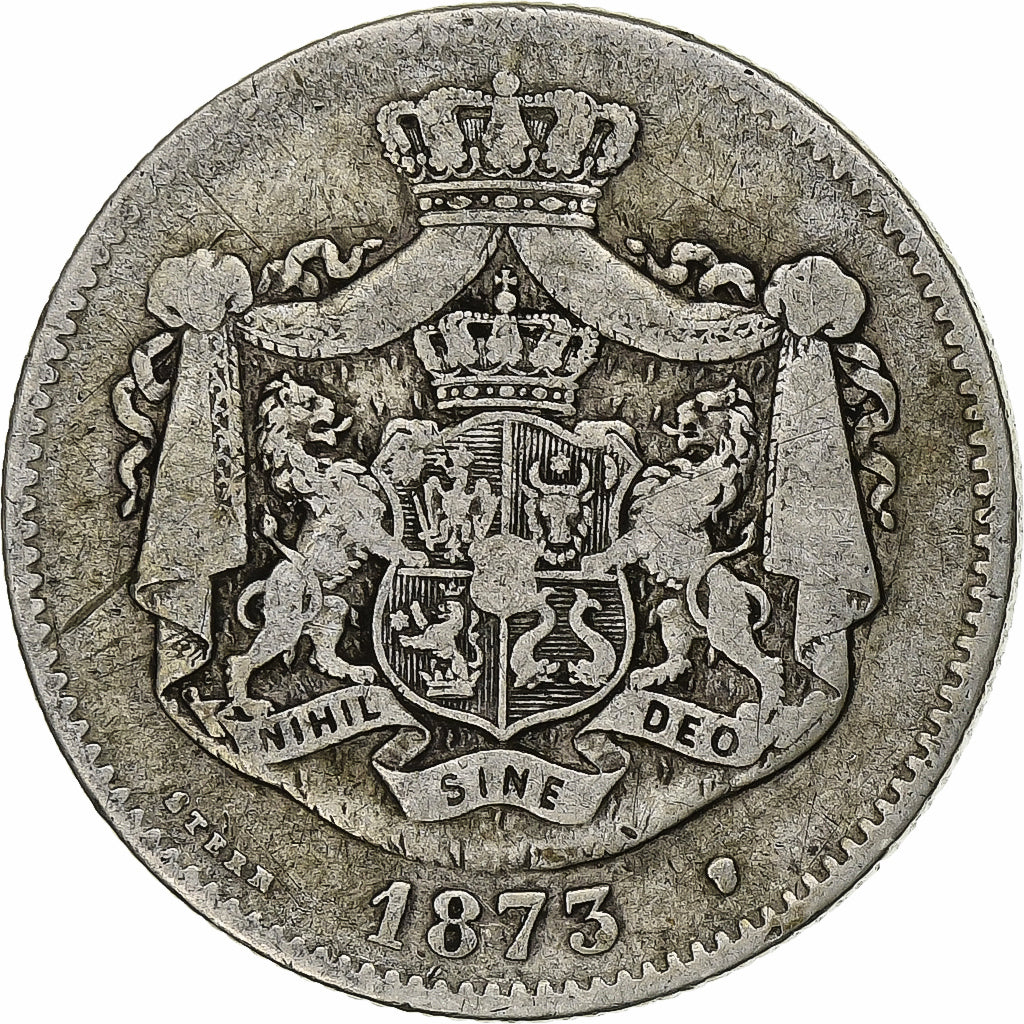 Romania, Carol I, 2 Lei, 1873, Silver, VF(30-35), KM:8