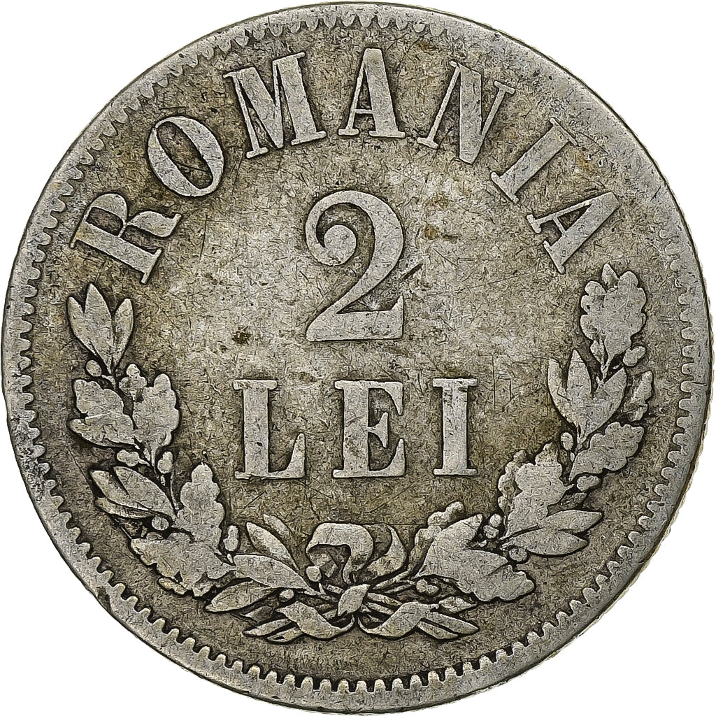 Romania, Carol I, 2 Lei, 1873, Silver, VF(30-35), KM:8