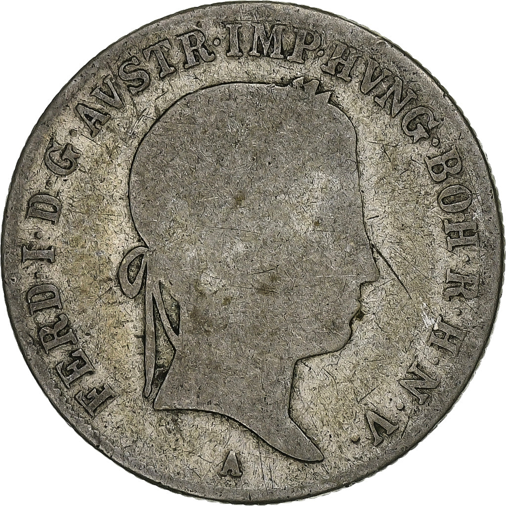 Áustria, Ferdinand I, 20 Kreuzer, 1841, Vienna, Prata, F(12-15), KM:2208