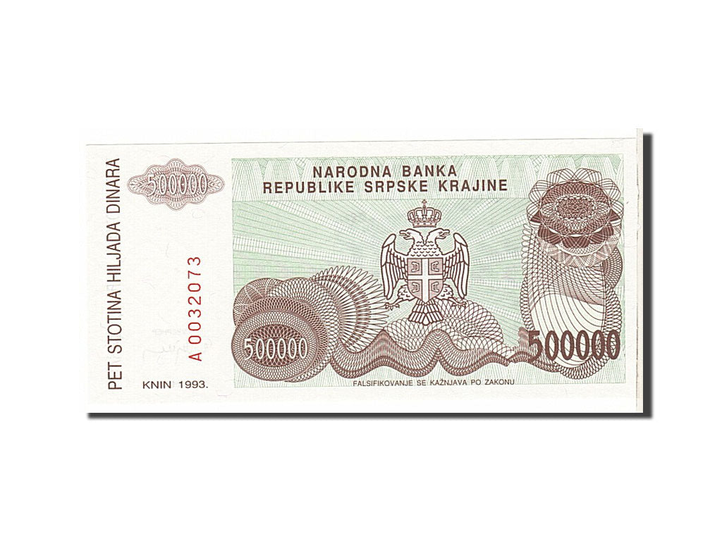 Banknote, Croatia, 500,000 Dinara, 1993, KM:R23a, UNC(63)