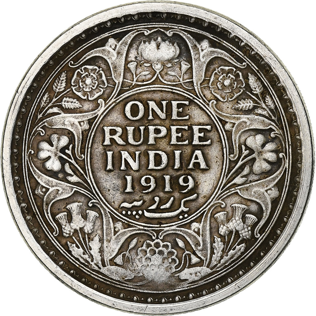 INDIA-BRITISH, Rupee, 1919, KM #524, EF(40-45), Silver, 11.55