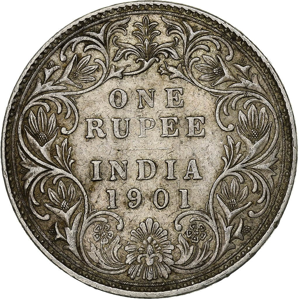 British India, Victoria, Rupee, 1901, Silver, EF(40-45), KM:492