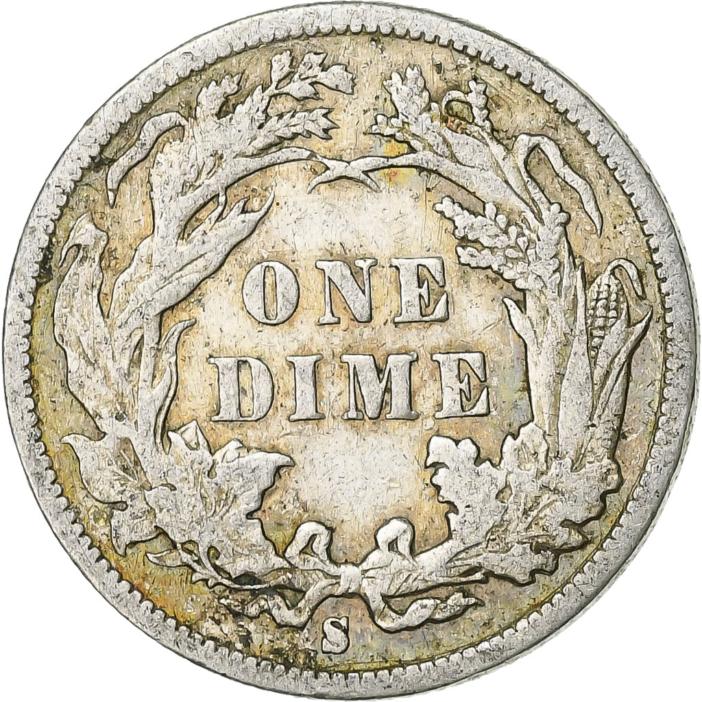 United States, Seated Liberty Dime, 1887, San Francisco, EF, KM:A92