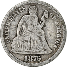 United States, Dime, 1876, Philadelphia, Silver, VF(20-25)