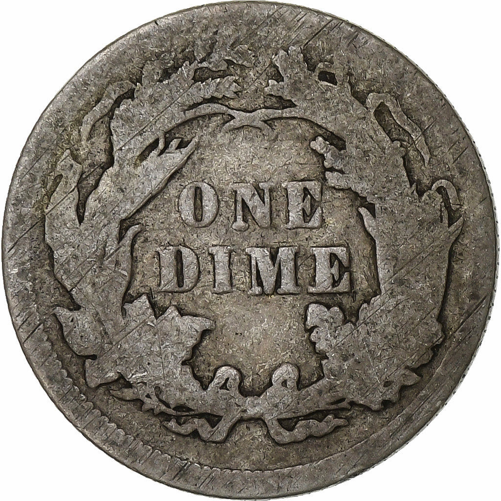 United States, Dime, 1876, Philadelphia, Silver, VF(20-25)