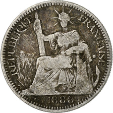 Coin, FRENCH INDO-CHINA, 10 Cents, 1888, Paris, F(12-15), Silver, KM:2