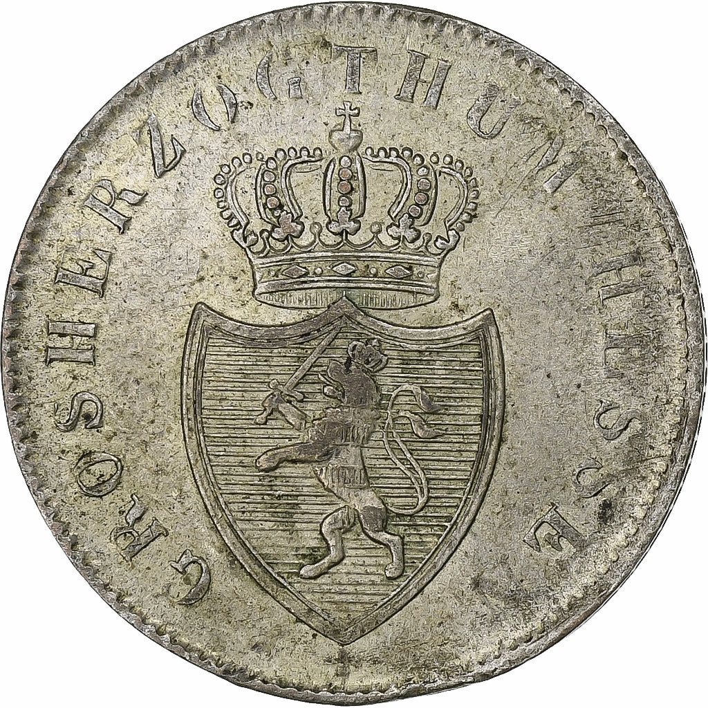 Landy niemieckie, HESSE-DARMSTADT, Ludwig II, 6 Kreuzer, 1842, Srebro