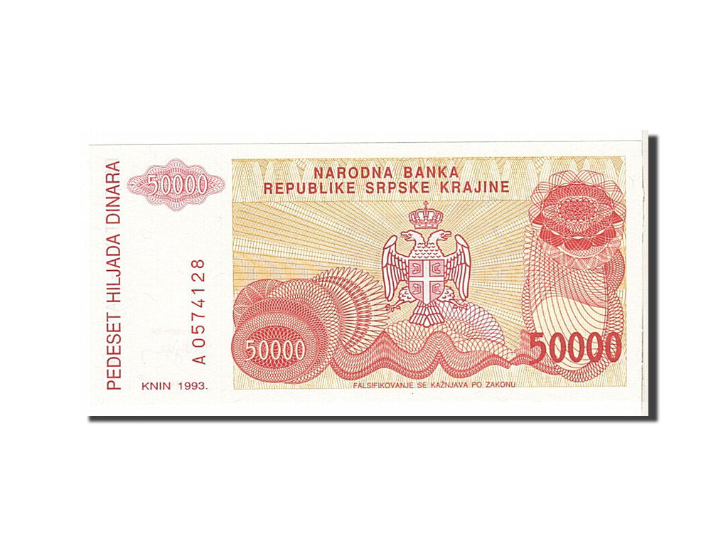Banknote, Croatia, 50,000 Dinara, 1993, KM:R21a, UNC(63)