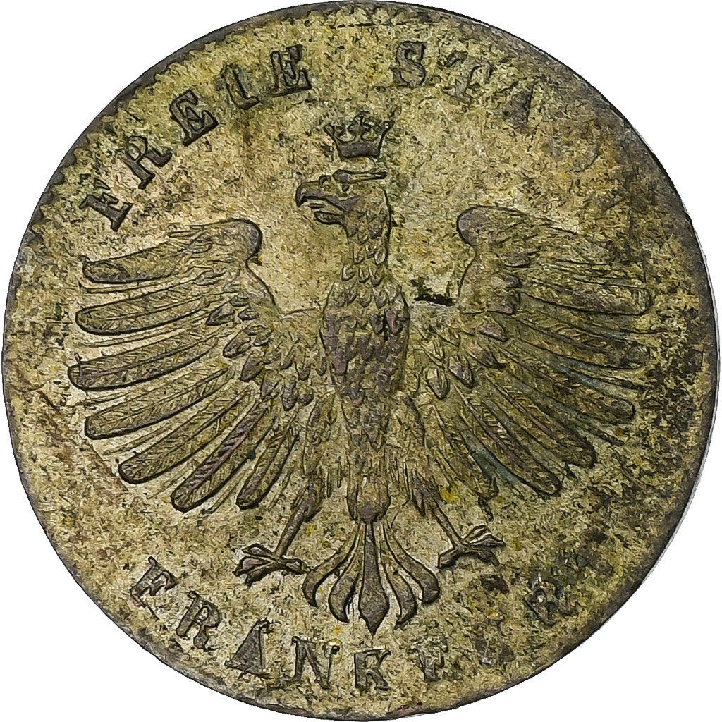 Moneta, Landy niemieckie, FRANKFURT AM MAIN, Kreuzer, 1853, AU(55-58), Srebro