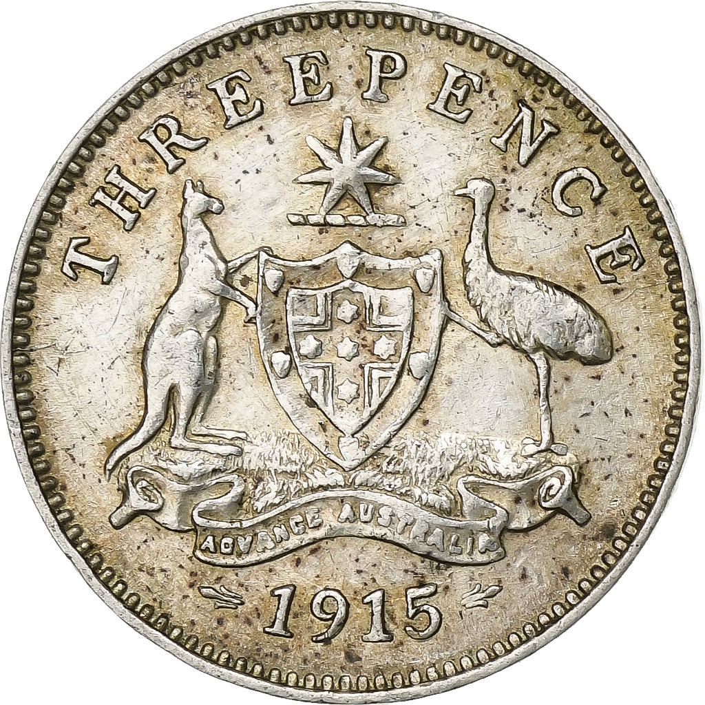 Australia, George V, Threepence, 1915, Silver, EF(40-45), KM:24