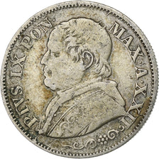 STATI ITALIANI, PAPAL STATES, Pius IX, 10 Soldi, 50 Centesimi, 1868, Rome, MB...