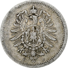 GERMANY - EMPIRE, Wilhelm I, 20 Pfennig, 1874, Stuttgart, Silver, VF(30-35)