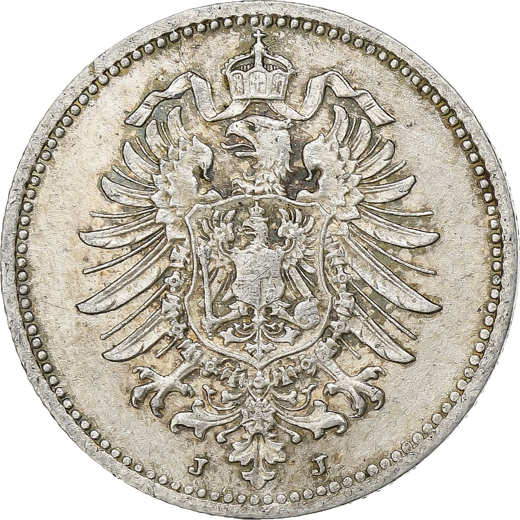 GERMANY - EMPIRE, Wilhelm I, 20 Pfennig, 1875, Hamburg, Silver, AU(50-53), KM:5