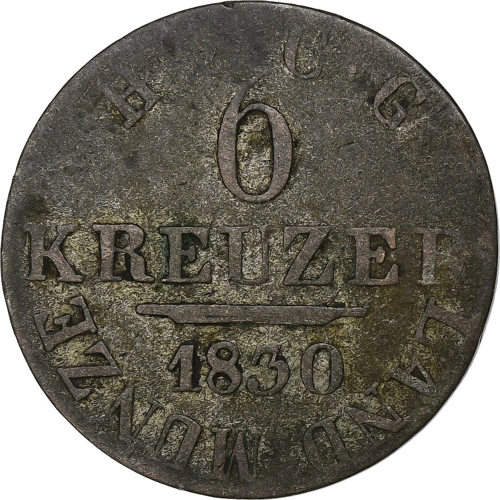 Duitse staten, SAXE-COBURG-GOTHA, Ernst I, 6 Kreuzer, 1830, Gotha and Saalfeld