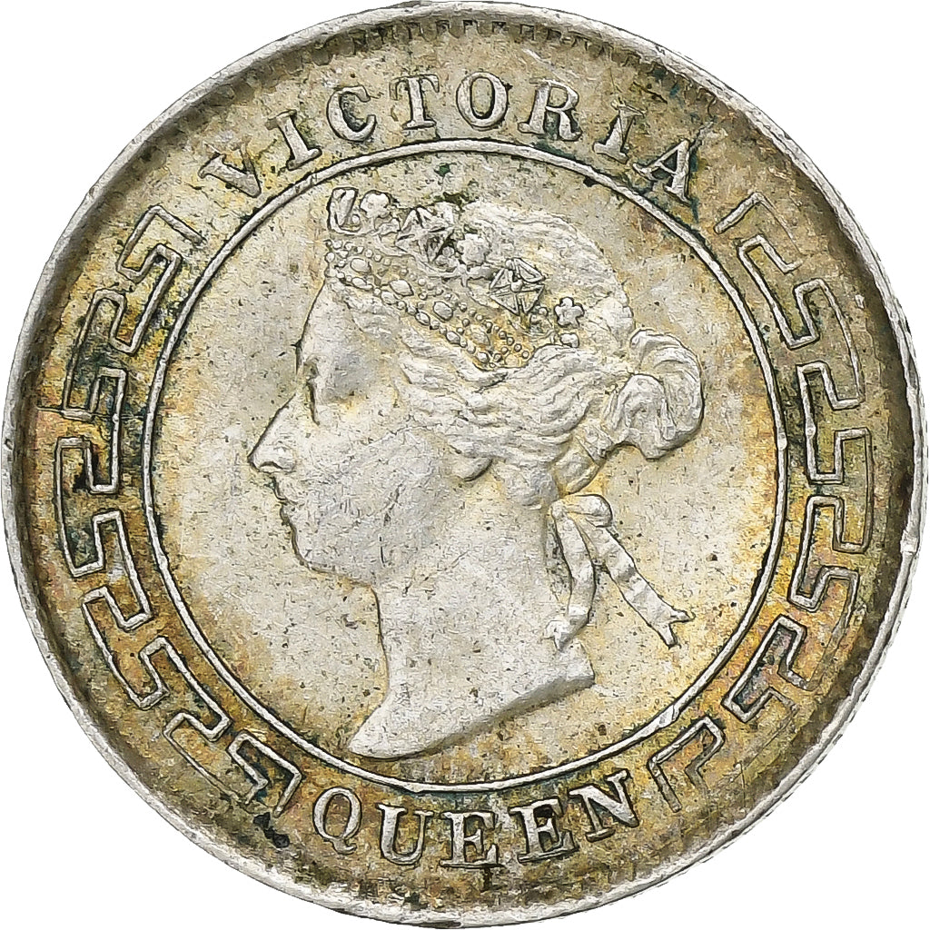 Cejlon, Victoria, 10 Cents, 1894, British Royal Mint, Srebro, AU(55-58), KM:94