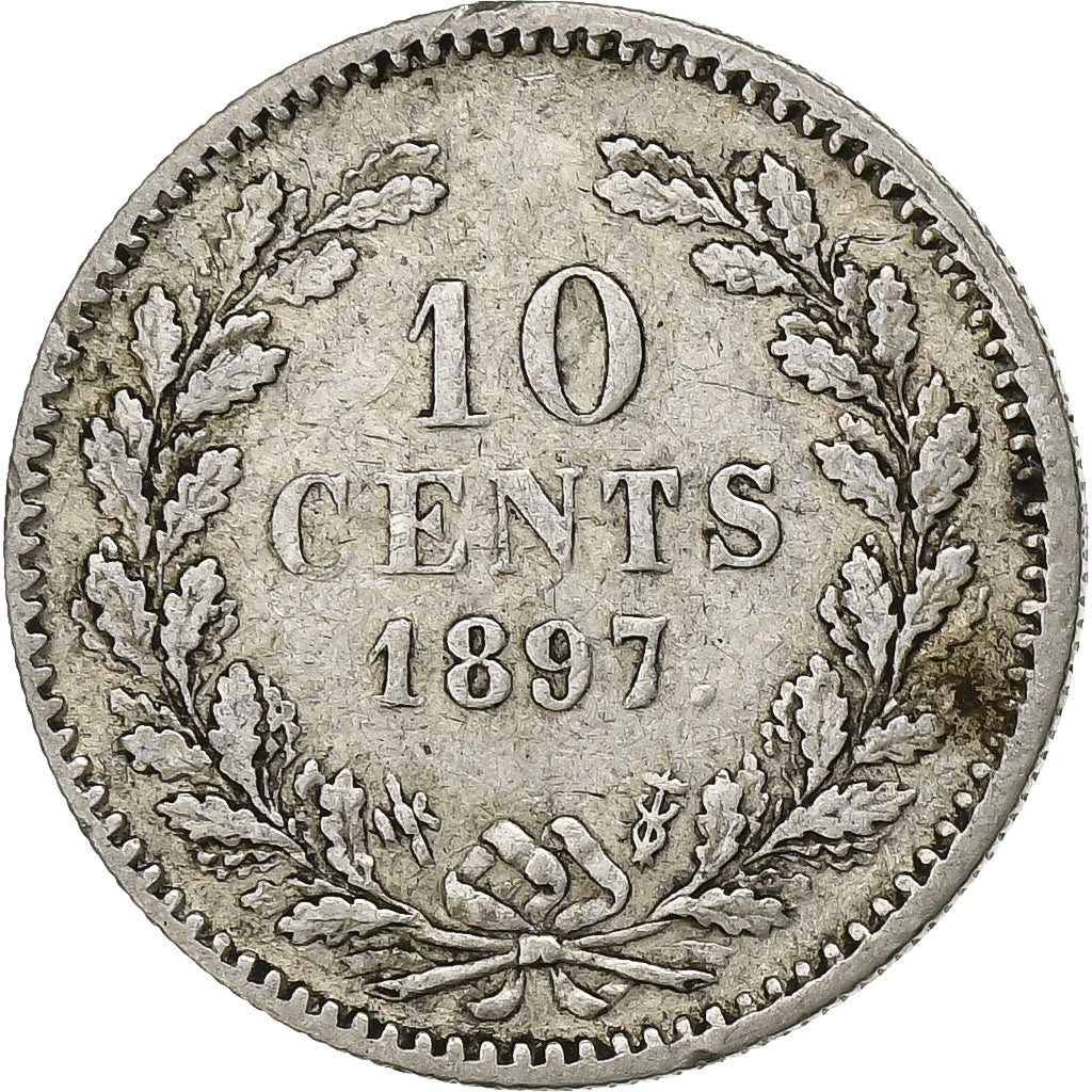 Holandia, Wilhelmina I, 10 Cents, 1897, Monnaie Royale des Pays Bas, Srebro