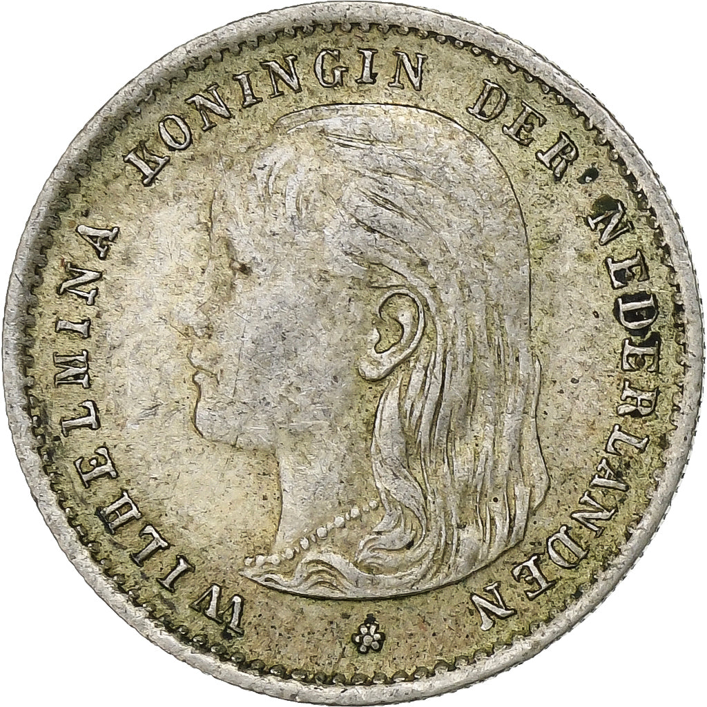 Coin, Netherlands, Wilhelmina I, 10 Cents, 1896, AU(50-53), Silver, KM:116