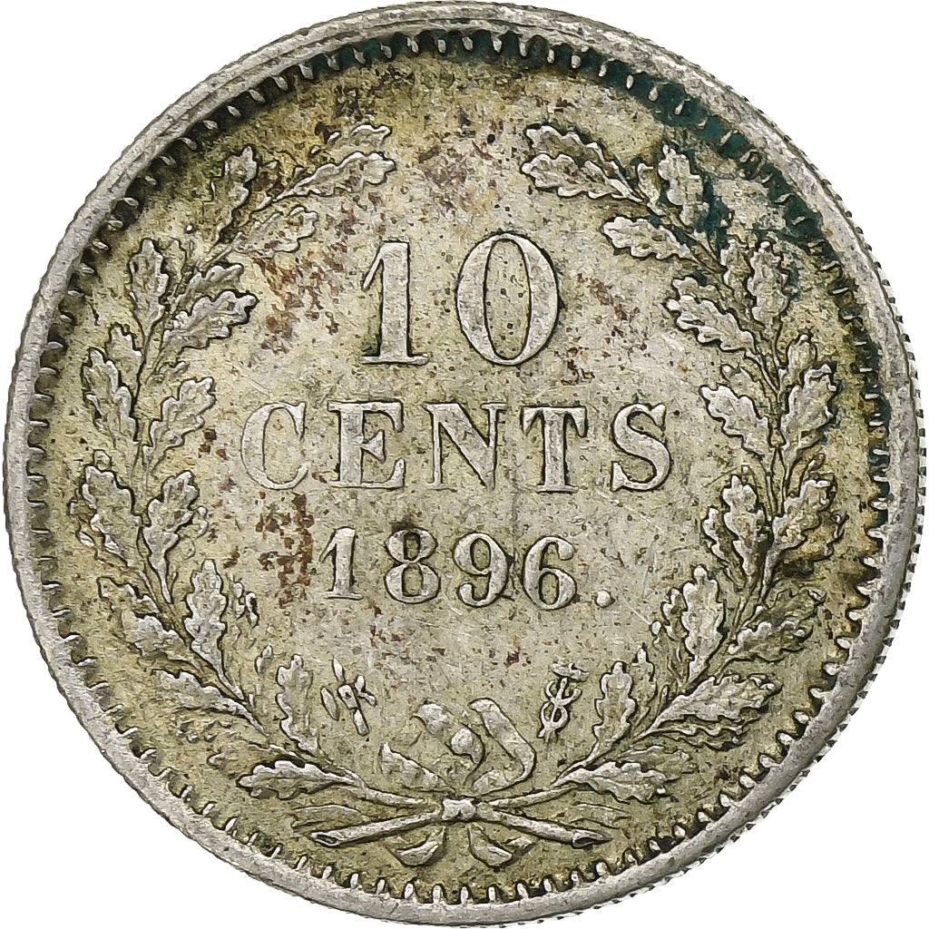 Coin, Netherlands, Wilhelmina I, 10 Cents, 1896, AU(50-53), Silver, KM:116