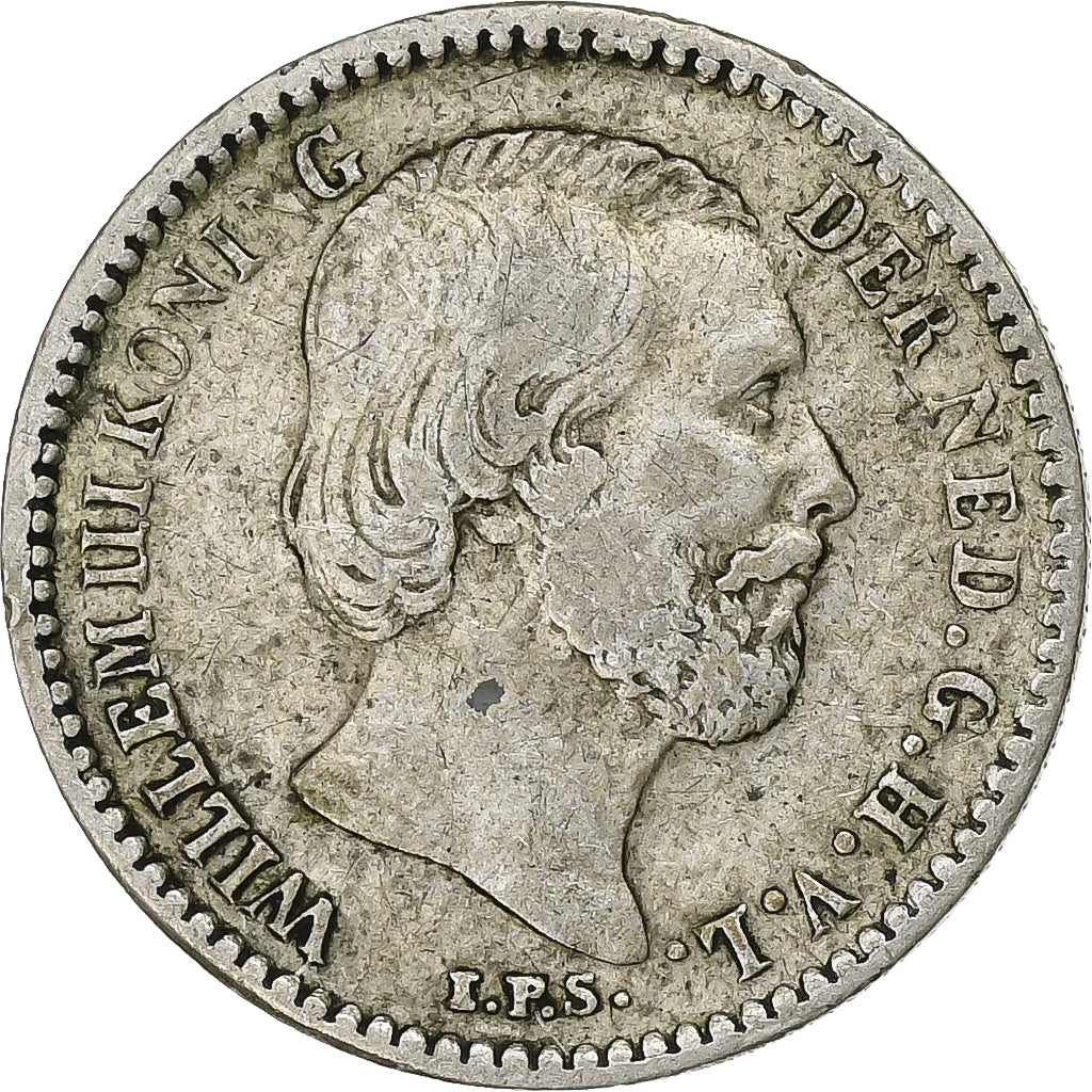 Países Baixos, William III, 10 Cents, 1882, Prata, EF(40-45), KM:80
