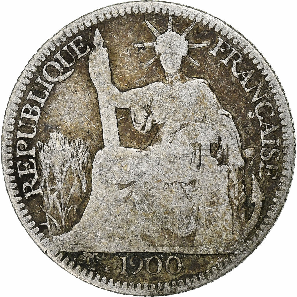 Frans Indo-China, 10 Cents, 1900, Paris, Zilver, FR, Lecompte:142, KM:9