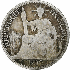 French Indo-China, 10 Cents, 1900, Paris, Silver, VF(20-25), Lecompte:142, KM:9