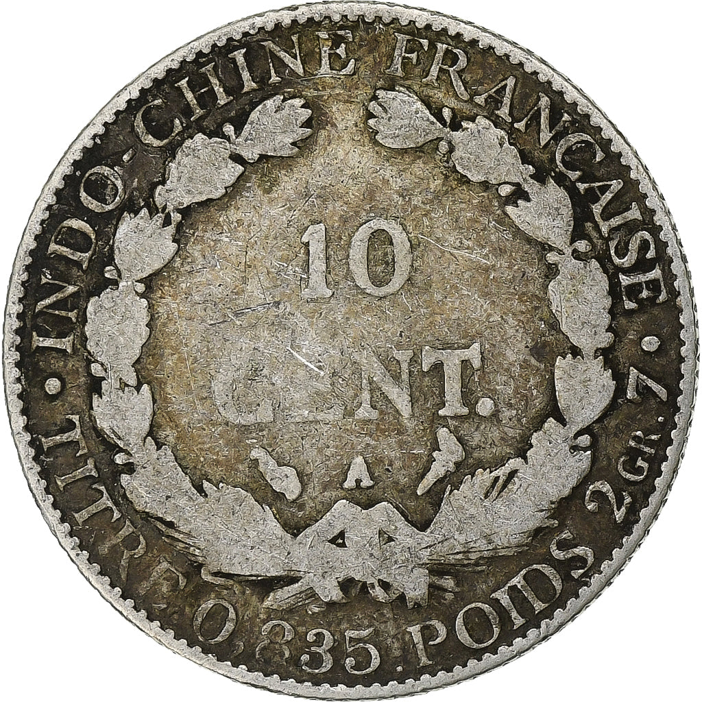 Frans Indo-China, 10 Cents, 1900, Paris, Zilver, FR, Lecompte:142, KM:9
