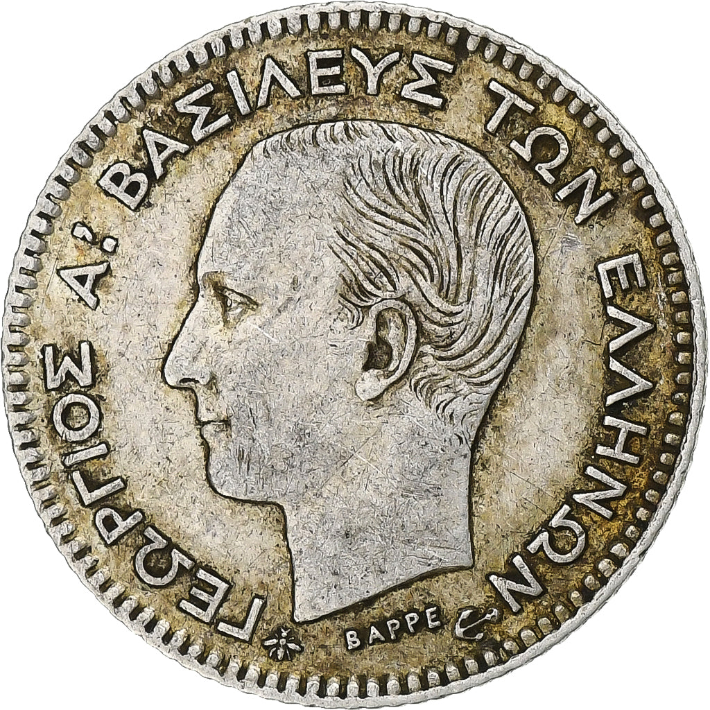 Munten, Griekenland, George I, 20 Lepta, 1874, Paris, ZF, Zilver, KM:44