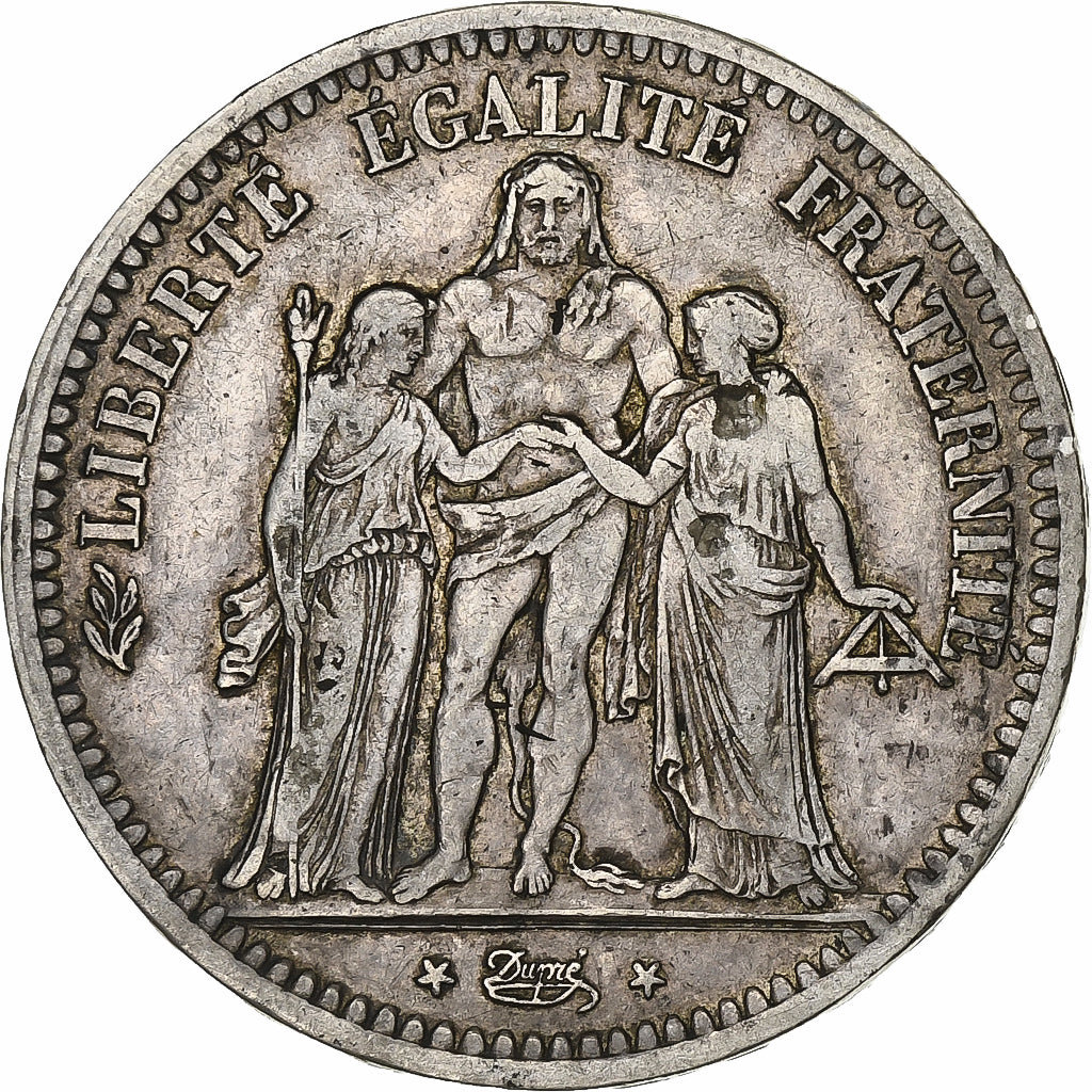 France, Hercule, 5 Francs, 1848, Paris, EF(40-45), Silver, KM:756.1, Gadoury:683