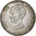 Munten, Spanje, Alfonso XIII, 5 Pesetas, 1891, ZF, Zilver, KM:689