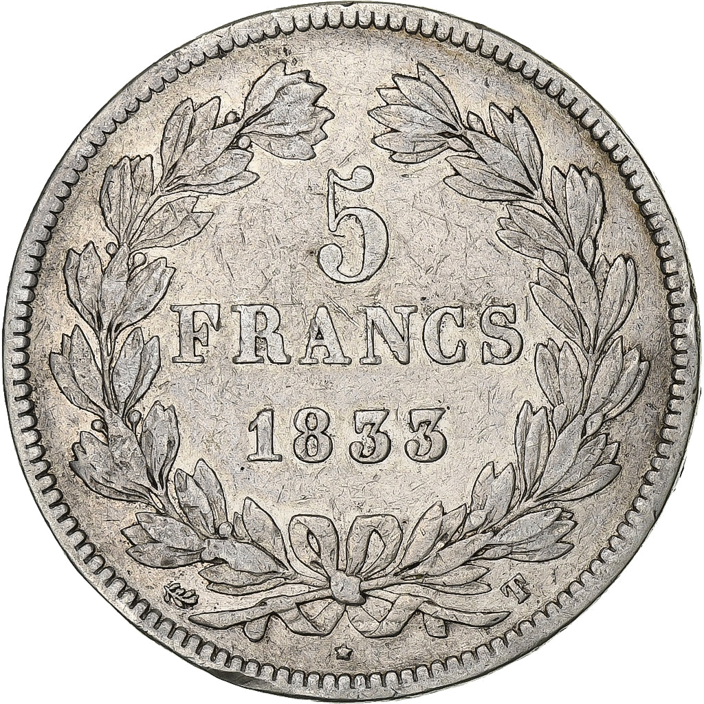 Monnaie, France, Louis-Philippe, 5 Francs, 1833, Nantes, TB+, Argent