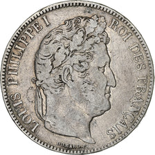 Moeda, França, Louis-Philippe, 5 Francs, 1832, Nantes, VF(20-25), Prata