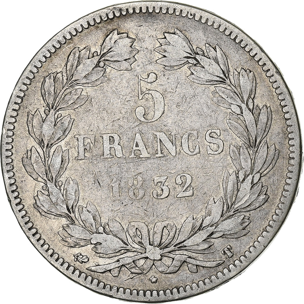 Monnaie, France, Louis-Philippe, 5 Francs, 1832, Nantes, TB, Argent