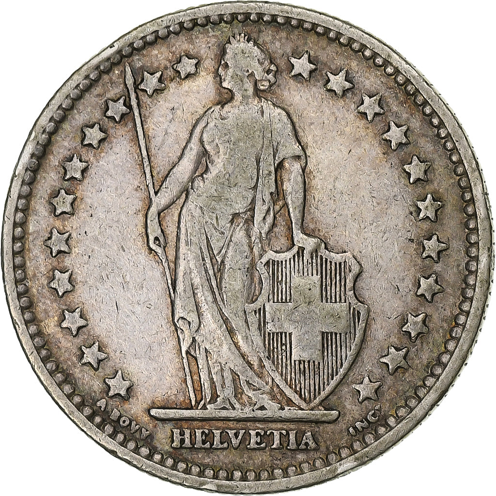 Svizzera, 2 Francs, 1905, Bern, MB+, Argento, KM:21