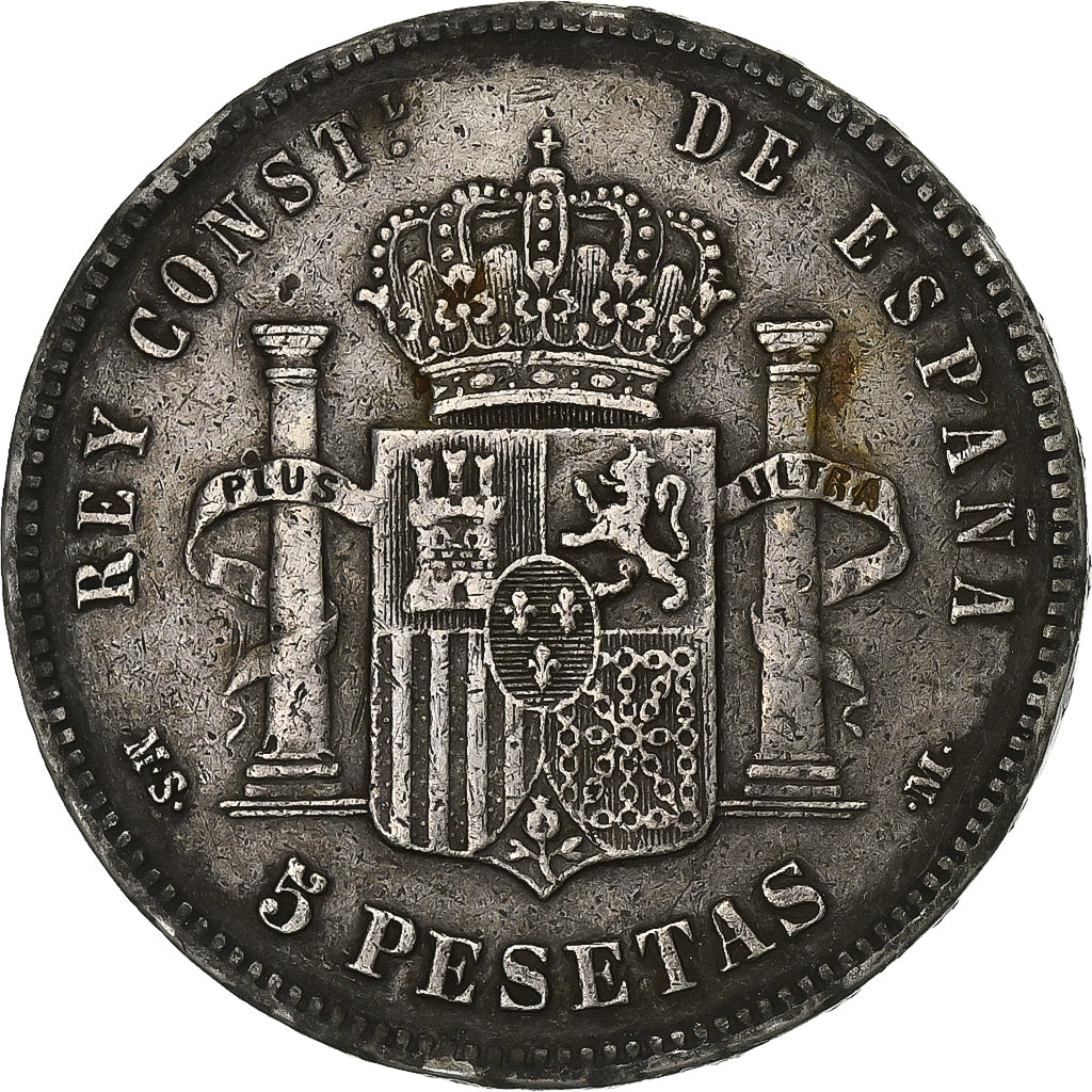Münze, Spanien, Alfonso XII, 5 Pesetas, 1885, Madrid, SS+, Silber, KM:688