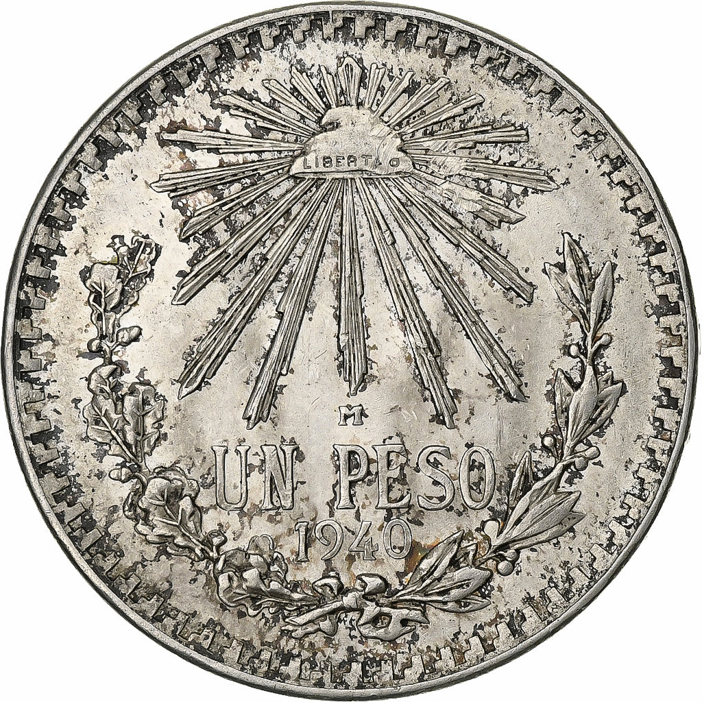 Coin, Mexico, Peso, 1940, Mexico City, AU(50-53), Silver, KM:455